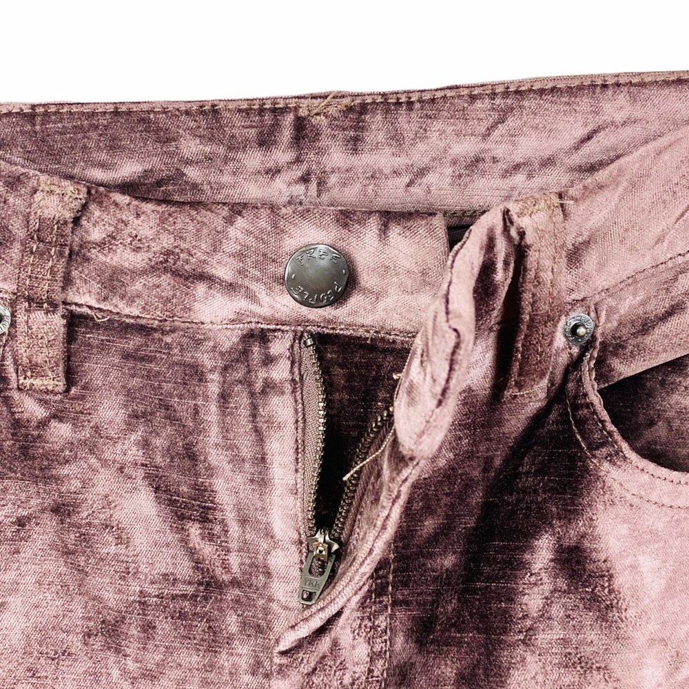 Free People Velvet Metallic Coated Cropped High Rise Disco Flare Jeans 25 Brown - Picture 11 of 13